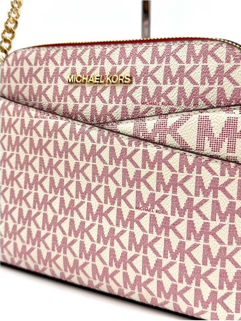 Michael Kors Medium Dome Jet Set Travel Xbody Bag Cherry Multi - Picture 3 of 9